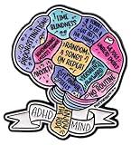 ADHD Mind Enjoy the Ride Brain Thoughts Medical Notice Alert Condition Autism Awareness Neurodivergent Rainbow Neurodiversity Attention-Deficit Hyperactivity Disorder 1.3" Enamel Pin Badge