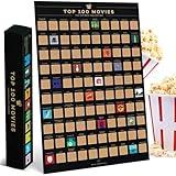 Enno Vatti Top 100 Movies Scratch Off Poster - Bucket List of Best Films - 100 Movie Scratch Off Poster (16.5" x 23.4") - Including Top 100 Movie Posters - Gift for Movie Lovers