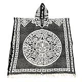 Authentic Handmade Mexican Gaban Poncho with Hood – Artisan-Made, Featuring Traditional Mexican Designs (89" x 42") (US, Alpha, Medium, Regular, Regular, G&W Calendar)