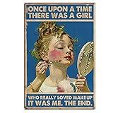 Vintage Halloween Night Sign A Girl Really Loved Make Up Beauty Maker Living Metal Tin Sign - Wall Decor, 8x12 inch