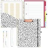 EYROZILL Spiral Notebook Clipboard with Removable Dividers Tabs, 5 Subject Notebook College Ruled, 8.5"x11" Hardcover Lined Journals with 12 Storage Pockets School Office Work Supplies