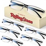 Gaoye 6 pack 2.25 Executive Style Reading Glasses Men - Durable Readers with Blue Light Filtering- Comfortable Fit with TR90 Frames