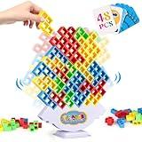 LIMYIOM 48 Pcs Tetra Tower Game,Family Board for 2 Players Family Games, Building Blocks Stacking Balance Games Toys for Kids, Adults, Friends, Classroom, Family and Travel Party