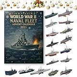 Wwii Naval Fleet Advent Calendar 2025, 24 Days of Iconic Warships, 24 Days of Military Ship Charms, Christmas Advent Calendar for Naval History Enthusiasts, Veterans (1set)