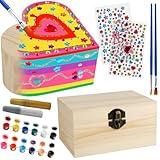 Crafts for Girls 8-12, 2 Pack DIY Wooden Jewelry Box Art Craft Supplies Painting Kit for Kids Ages 4-6 6-8 5 7 9 10 11 Year Old Girl Birthday Party Favors Toys Mothers Valentines Day Gifts