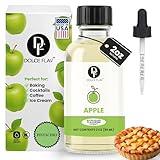 Dolce Flav Apple Extract – 2 Ounce Oil-Soluble Kosher, Sugar-Free, Concentrated Crisp Apple Flavoring for Baking, Chocolates & Desserts, Includes Measured Dropper