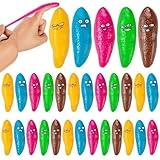 30 Pcs Finger Slingshot Novelty Toys, 5 Colors Toy Poop for Halloween, Christmas Fake Poop for Novelty Toys and Amusements, Poops for Finger Slingshot, Poops Rubber Spoof Toy for School Party