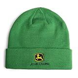 John Deere Logo One Size Youth Beanie Winter Hat Green OS Youth