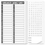 14 Sheets Breaker Panel Labels, 10 Electrical Box Catalog Labels and 4 Number Stickers, Colorful Durable Removable Electrical Number Directory Load Center Sticker (Black)