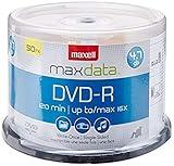 Maxell 638011 Superior Archival Life Metal Azo Dye Construction Write Once Format DVD-R 4.7 Gb Spindle 50 Disc Pack