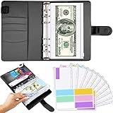 Saveyon Black A6 Binder & 12 Clear Envelopes, Budget with Cash Envelopes, Mini Cash Envelope Wallet, Small Budget Planner, Envelope Binder for Organizing Personal Budgeting Efforts