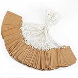 jijAcraft 500Pcs Blank Tags with String, Brown Pricing Tags, 1.8 x 1 Inch Retail Marking Labels for Small Business, Clothing Tag for Selling, Small Paper Label, Writable Sales Tag for Jewelry, Antique