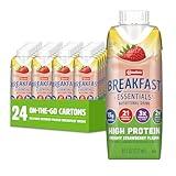 Carnation Breakfast Essientials High Protein Ready-to-Drink, 8 FL OZ Carton, Strawberry (Pack of 24)