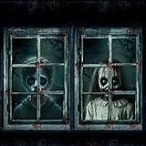 2 Pcs Scary Halloween Window Decorations Horror Ghost Curtains Blood Window Silhouette Halloween Theme Poster Cover for Indoor Outdoor Party Wall Door Decor (Horror Kid)