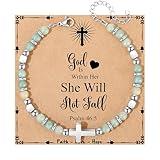JoycuFF Christian Gifts for Women Cross Bracelet Religious, Easter Gifts for Women Inspirational Christmas Catholic Baptism Communion Confirmation