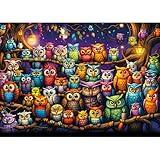 TangComplete - Owl Family Puzzles for Adults 1000 Pieces, Jigsaw Puzzles for Adults 1000 Piece, Challenging Game Toys, Impossible Puzzle, Family Decoration Puzzle