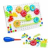 ChuburD 177pcs Kid's Building Toys, Interlocking Gear Set Building Blocks, Kids Play Toolbox, Drive Belt Gears, for Classroom Learning, Kids' Party, for 3 and Up