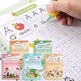 Magical Handwriting Workbooks Handwriting Practice Copybook Aid Magic Pen Reusable Copybook Grooves Template Design for Children Books Suitable for Children's Learning (5)