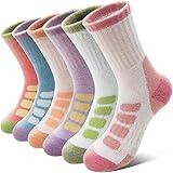 Anlisim Kids Merino Wool Hiking Socks Boys Girls Toddlers Thermal Winter Warm Boot Thick Cushion Gift Socks 6 Pairs(Green/Blue/Pink,8-12Y)