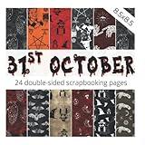 31st OCTOBER: Scrapbooking paper | True crime and horror inspired decorative papers set | Pages with vintage Halloween patterns, bloody hands, bats, ... collage, junk journals, origami, and more