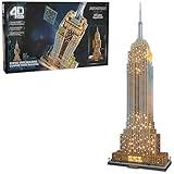 4D Build, Architect Series Empire State Building 3D Model Kit with LED Lights, Desk Décor, Adult Puzzles, Building Toys, 3D Puzzles for Adults & Teens, 479 Pieces, for Ages 12 & Up