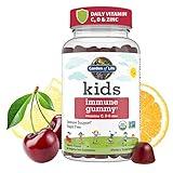 Garden of Life Kids Immune Support Gummies with Vitamin C, D as D3 & Zinc for 3-in-1 Daily Children’s Immunity – Organic, Non-GMO, Gluten-Free, Vegetarian, Sugar Free, Cherry Flavor, 30 Day Supply