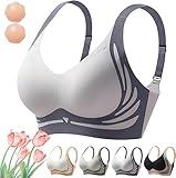 Premium Brand Deals Front Closure Bras for Women Caralush Lushfitting Comfort Powerful Push up Seamless Bra Powerful Anti-Sagging Super Gather Wireless Underwear Bras Account Blue