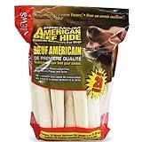 Canine Chews 10-11" Rawhide Bones for Large Dogs, Durable USA Beefhide Dog Rawhide Chews, Retriever Rolls 20 Pack (5 lbs)