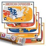 Quarterhouse 5 Poster American Expansion in US History Set, Social Studies Classroom Learning Materials for K-12 Students and Teachers, 12 x 18 Inches, Made in USA