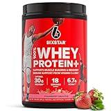 Six Star Whey Protein Powder Plus - Muscle Building & Recovery Formula with Whey Isolate Powder, BCAAs, 30g Protein, Immune Support - Post-Workout Supplement - Strawberry Smoothie, 1.8 lbs