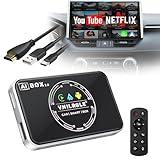 vnilrgle 4-in-1 Wireless CarPlay Adapter & Android Auto Wireless Adapter, Stream Netflix, YouTube, and More, Split-Screen & Mirroring, for Cars with OEM Wired CarPlay/Android Auto