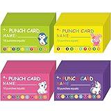 320 Pieces Punch Cards, Incentive Loyalty Reward Card Student Awards Loyalty Cards for Small Business, Classroom, Kids Behavior, Students, Teachers, 3.5 x 2 Inch, 4 Styles (Cute Style)