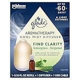 Glade Aromatherapy Diffuser & Essential Oil, Air Freshener for Home, Find Clarity Scent with Notes of Bergamot & Lemongrass, 0.56 Fl Oz