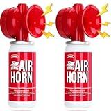 Air Horn 1.4oz 2pcs, Loud Mini Safety Boat Air Horn Can, Sports Event Starting Horn, Mini Small Compressed Blow Fog Bear Air, Celebrate Victory(2,Red)