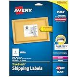 Avery Printable Shipping Labels, Sure Feed Technology, 3-1/3" x 4", White, Laser/Inkjet Printable, 60 Blank Mailing Labels (15264)