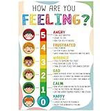 FaCraft Feelings Chart Poster for Kids Toddlers - Emotions Chart Learning Educational Posters for Preschool Kindergarten Elementary Classroom Bulletin Board Decorations Back to School Teacher Supplies