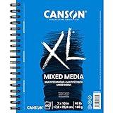 Canson XL Series Mixed Media Pad, Side Wire, 7x10 inches, 60 Sheets – Heavyweight Art Paper for Watercolor, Gouache, Marker, Painting, Drawing, Sketching