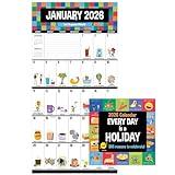 TF Publishing 2026 Every Day's A Holiday Wall Calendar - Large Grids for Appointments and Scheduling - Vertical Monthly Wall Calendar 2026 with Matte Paper for Home and Office Organization - 12x12in