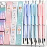 Nicpro 6PCS Pastel Mechanical Pencil Set, Cute Mechanical Pencils 0.5 mm & 0.7 mm & 0.9 mm with 360PCS HB Lead Refills, Eraser, Eraser Refill for Student Writing Drawing Sketching Drafting with Case