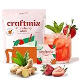 Craftmix Strawberry Mule Cocktail & Mocktail Drink Mixer, Skinny Mixes - Water Flavoring Packets - Made With Real Fruit - Vegan, Low-Carb, Low-Sugar, Non-GMO, Dairy Free, Gluten Free, 12 Pack