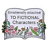 Vermegoint Emotionally Attached Enamel Pin,Book - Shaped Lapel Pin,DIY Decor Collection,Book Lover Brooch,Literary Badge,Gift For Bookworms Teens Friends Family,Pin on Denim Jacket Canvas Bag