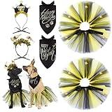 Suhine 6 Pcs Pet Happy New Year Costume Dog Accessories Include Puppy Dogs Tutu Dress Dog New Years Bandana Headband Outfit for Cat Pet Costume Supplies