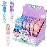 Easter Bunny Party Favors Bubble Wands for Kids Easter Basket Stuffers East-er Buggs Bunny Toys Gifts for Kids Rabbit Bubble Wands 24Pcs