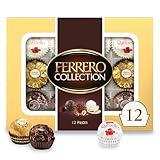 Ferrero Collection, 12 Count, Premium Gourmet Assorted Hazelnut Milk Chocolate, Dark Chocolate and Coconut, 4.6 oz