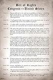 Bill of Rights Remastered Readable Version Ten Constitutional Amendments United States America Historical Document Educational History Politics Classroom Cool Wall Art Print Poster 24x36