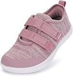 WHITIN Wide Barefoot Shoes for Toddler Minimalist Zero Drop Sneakers for Boys Girls Kids Size 5 Fashion Tennis Walking Running Athletic Casual Dark Pink 22