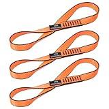 VFKENA 18MM Nylon Climbing Sling Runner 23KN CE2008/EN566 Strong Webbing Straps for Rock Climbing,Mountaineering, Rappelling, Swing, Yoga Hammock etc (Orange, 30cm/12inch | Pack of 3)