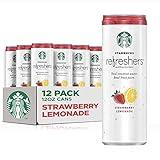 Starbucks, Refreshers with Coconut Water, Strawberry Lemonade, 12 fl Oz. Cans (12 Pack)