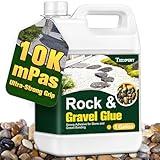 Teexpert 1 Gallon Rock Glue for Landscaping – Strong Pea Gravel Binder & Stone Adhesive for Walkways, Yards, Patios, and Decorative Driveway Edges