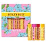 Burt's Bees Gifts Ideas - In Full Bloom Lip Balm Set, Original Beeswax, Dragonfruit Lemon, Tropical Pineapple & Strawberry, Natural Origin Lip Treatment, 4 Tubes, 0.15 oz.